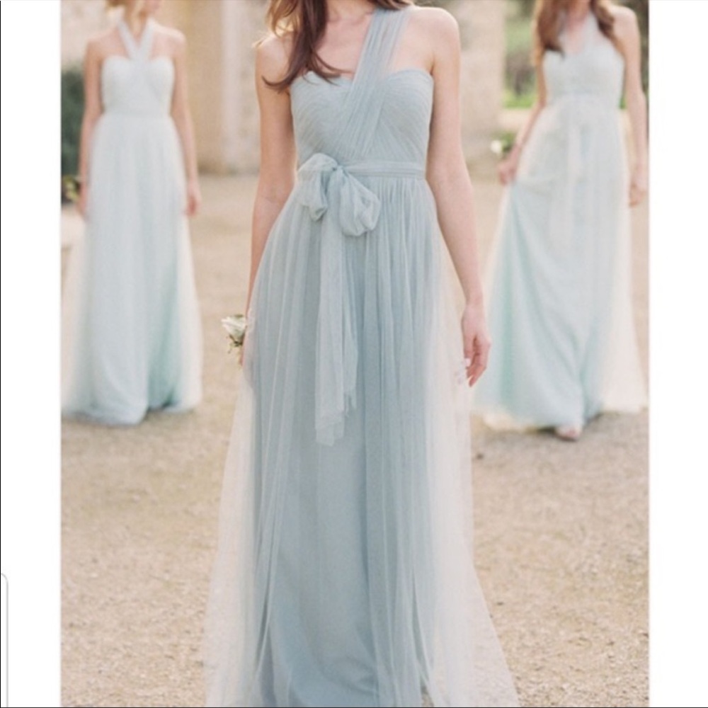 Jenny Yoo Annabelle convertible tulle dress in seaglass